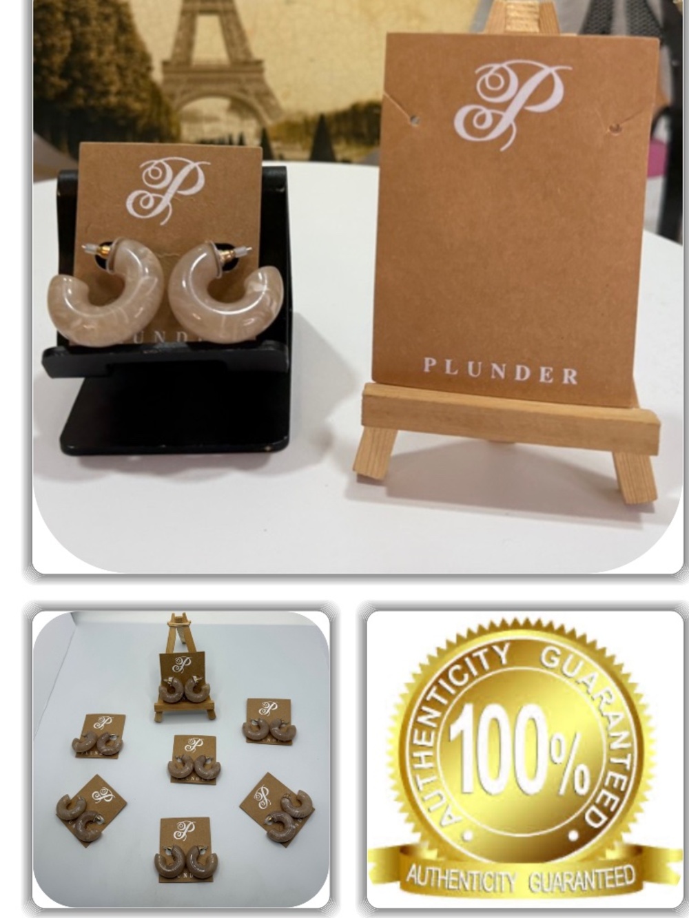 ECLECTIC-PLUNDER MACARONI BROWN SWIRL TONE EARRINGS!